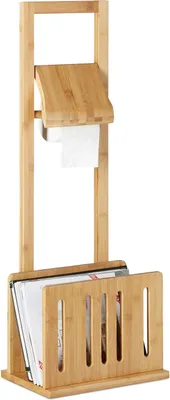 Produktbild von Famanu Toiletpapierhalter mit Zeitschriftenablage - Bambus - 1 Stück