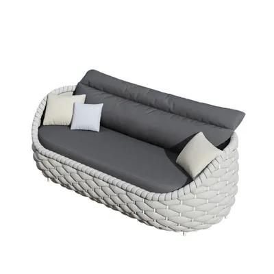 Produktbild von 4-teiliges Gartenmöbel-Set aus Polyrattan – 2 Einzelsessel, 1 Dreisitzer, 1 Tisch – wetterfest, wasserfest, ideal für Garten und Balkon /TBSF-B3/