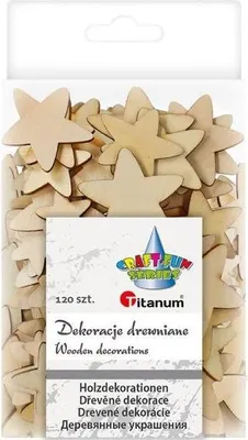 Immagine prodotto di Drewniane gwiazdki 3 rozmiary 120szt. Titanum