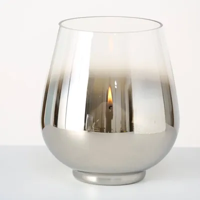 Image de Boltze Windlicht Grazia 18cm silber-transparent, Dekoration für Weihnachten