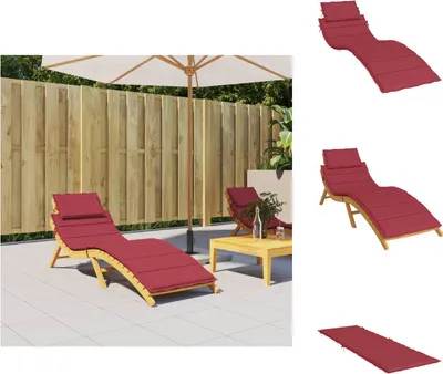 Immagine prodotto di vidaXL Cuscino per sdraio rosso vino 186x58x3 cm Tessuto Oxford - Cuscino per seduta