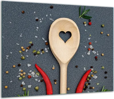Produktbild von Herdabdeckplatten Glaskeramikkochfeld-Abdeckung Spritzschutz Glas 60x52cm Gewürze