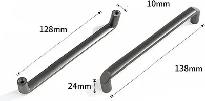Obrázek produktu pro INF Minimalistické kliky na dveře skříněk 2 kusy - slitina zinku, tmavě šedá
