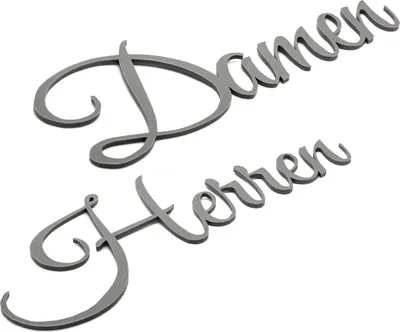 Produktbild von Damen & Herren Türschild Set 3D Schriftzug Toilettenschild Selbstklebend Grau