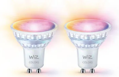 Zdjęcie produktu dla WiZ Reflektor punktowy 50 W PAR16 GU10 x2, Inteligentne żarówki, Wi-Fi/Bluetooth, Biały, Wi-Fi 4 (802.11n), 802.11b, 802.11g, LED, GU10