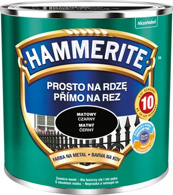Produktbild von Metallfarbe direkt auf Rost, Rostschutzlack Schwarz Matt 0,25 L, für Stahl/Gusseisen