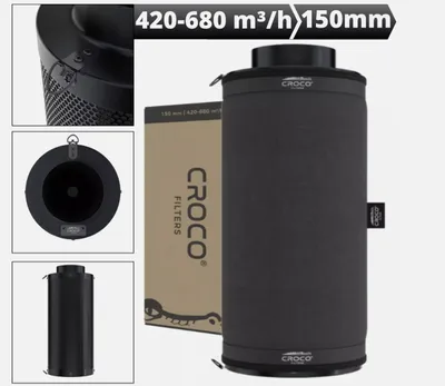 Produktbild von Aktivkohlefilter CROCO Black Filter 420-680 m³/h Ø150 mm Aktiv Kohle Grow-Filter