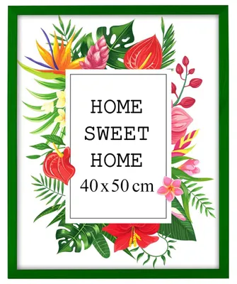 Obrázek produktu pro MG Design, rámeček na obrázky, zelený, 40 x 50 cm – vyrobený z pravého dřeva s akrylovým sklem, určený k zavěšení i k postavení, vhodný pro fotografie, plakáty a puzzle