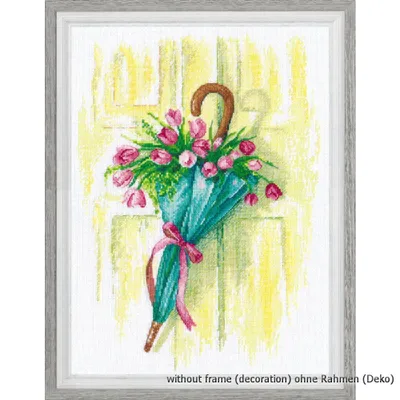 Produktbild von Oven Kreuzstichset "Blumenbotschaft", Zählmuster, 21x31cm