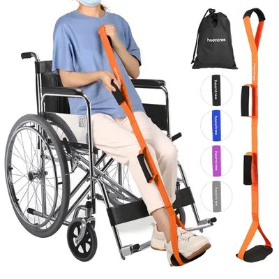 Produktbild von 39'' Starrer Beinlifter mit Gepolsterter Schlaufe für Hände und Füße,Beinhebergurt für Hüft- und Knieersatz Erholungshilfen,Orange