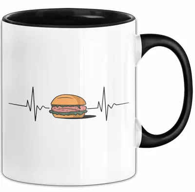 Produktbild von Deutschland Deutsches Fleisch Leberkäse Herzschlag Tasse Geschenk Lustige Geschenkidee Spruch (Schwarz)