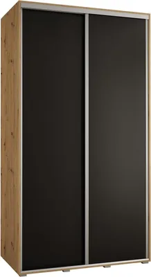 Produktbild von MEBLE KRYSPOL Cannes 1 Schrank mit 2 Schiebetüren - 205,2x130x60 cm - Artisan Schwarz Silber