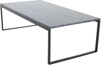 Imagen del producto de Mesa de centro FURNLUX Estelle, con superficie de mármol  y patas negras. Dimensiones: 60 x 120 x 36 cm. Color principal: