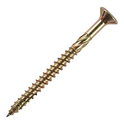 Produktbild von STIER Senkkopf Spanplattenschraube, 100 Stück, 6x120, Stahl galvanisch verzinkt, chromatiert, selbstschneidende Spitze, gelb, Teilgewinde, Fräskopftechnologie