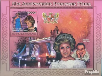 Produktbild von Briefmarken Togo 2011 Mi Block 598 (kompl. Ausgabe) postfrisch 50. Jahrestag von Prinzessin Diana