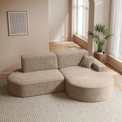 Produktbild von Kaiser Möbel Ecksofa Modena Pro mit Schlaffunktion und Bettkasten stoff Arena - DUNKELBEIGE RECHTS