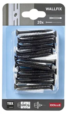 Image de Vis Wallfix 20 Pcs Noir