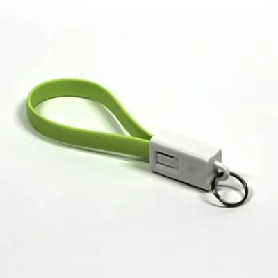 Obrázek produktu pro Kabel USB (2.0), USB A M - microUSB (M), 0,2 m, světle zelený, kroužek na klíče, EOL
