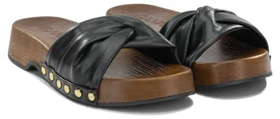 Image de Ganni sabot femme noir en cuir - 38