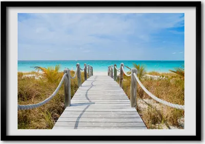 Produktbild von Bild - Bilder - Bilderrahmen - 70 cm x 50 cm - MDF-Rahmen, Wandkunst Der Weg durch das Meer