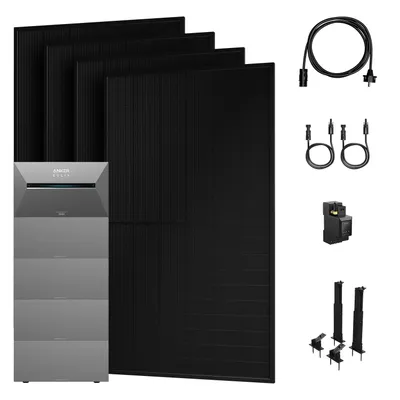 Produktbild von Anker SOLIX Solarbank 3 E2700 Pro mit 4x BP2700 Erweiterungsakku und 2000W Solarmodule, Smarter Zähler & 4x Fassaden/Flachdach Halterung, 0% VAT