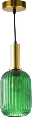 Productafbeelding van Hanglamp SUFFOLK, groen-goud, 1xE27, 20W, glas, afmetingen: 100x15x15 cm, IP20, Polux