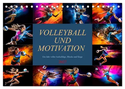 Produktbild von Volleyball und Motivation (Tischkalender 2027 DIN A5 quer), CALVENDO Monatskalender
