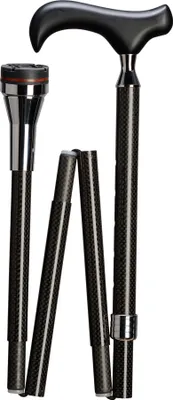 Produktbild von Physio Derby-Faltstock CARBON mit drehbarem Gummipuffer