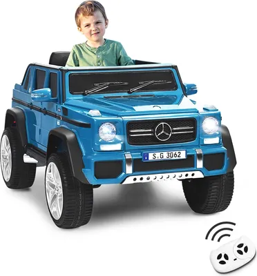 Produktbild von Mercedes Benz Elektro Kinderauto Maybach G650s, 12V Elektrofahrzeug mit 2,4G Fernbedienung & Musik & Hupe & Licht, Kinderfahrzeug,  Elektroauto für Kinder ab 3 Jahre, bis 30kg belastbar (Blau)