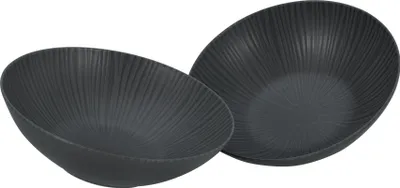 Produktbild von CreaTable, 33045, Vesuvio  Schwarz, Salatschüssel 2-tlg, Steinzeug