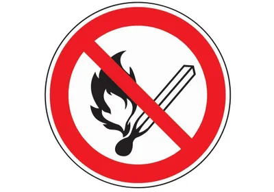 Immagine prodotto di Cartello di divieto di incendio/luce verB D200mm cartello in plastica rosso/nero