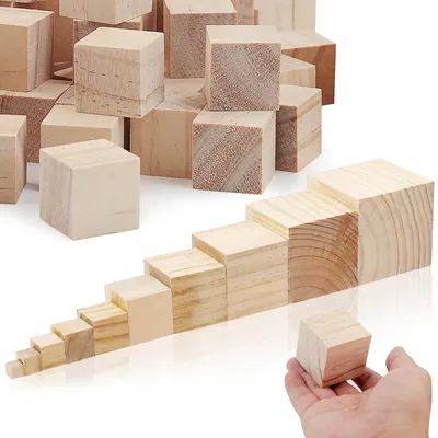 Immagine prodotto di Set di 4 blocchi di legno per progetti creativi e fai-da-te