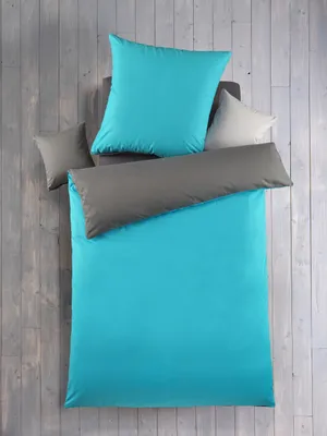 Produktbild von Optidream Renforcé Bettwäsche 135 x 200 cm Bettbezug Kopfkissenbezug 80 x 80 cm Stahlgrau blau