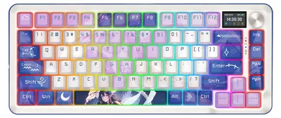Zdjęcie produktu dla REDRAGON K708AK-RGB-PRO FLEKACT, Przewodowy i Bezprzewodowy, USB + RF Wireless + Bluetooth, Mechaniczna, Biały