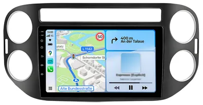 Obrázok produktu pre Android autorádio vhodné pre VW Tiguan 5N 2007-2016 Wireless CarPlay Android Auto 4G WiFi GPS Navi 8-jadrový 9 palcov 6+128 GB Bluetooth DAB+