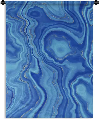 Produktbild von MuchoWow® Wandteppich Wandbehang Marmor - Gold - Linie 120x160 cm Tapisserie Dekoration Wandtuch - Wohnzimmer - Moderne