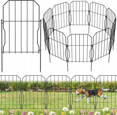 Zdjęcie produktu dla OGRODZENIE DEKORACYJNE PROSTOKĄTNE METALOWE 31 x 41 cm 10 SZTUK DO OGRODU