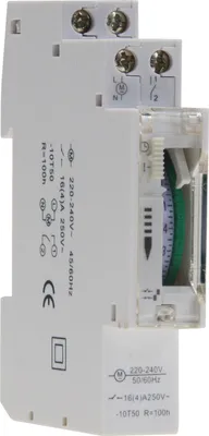 Produktbild von ChiliTec analoge Tages Zeitschaltuhr für Schalttafel Einbau 230 V max. 3500 W