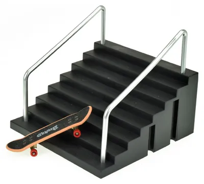 Produktbild von Toi-Toys 35556A - XTREME Finger-Skateboard - mit Treppe mit Handläufen (4-teilig) Skaterpark Skater Fingerskateboard