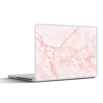 Produktbild von MuchoWow® Laptop Aufkleber Sticker Cover Marmor - Weiß - Rosa - Chic 36.5x27.5 cm - Laptop-Sticker