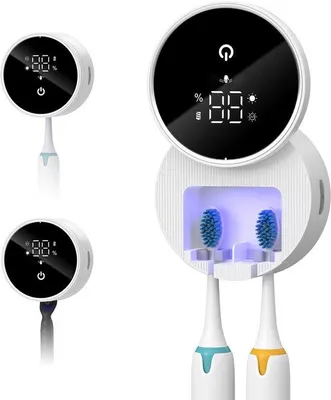 Obrázok produktu pre Sterilizátor zubných kefiek s UV žiarením, sušičkou na 60 °C, inteligentným senzorom a 2 priehradkami