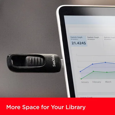 Obrázok produktu pre SanDisk SDCZ480-128G-G46, 128 GB, USB Typ-C, 3.2 Gen 1 (3.1 Gen 1), Klzné, 6,5 g, Čierna