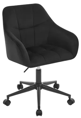Immagine prodotto di Sedia imbottita - Sedia da ufficio - Regolabile in altezza - Girevole - Con braccioli - Con rotelle - Imbottita - Colore nero