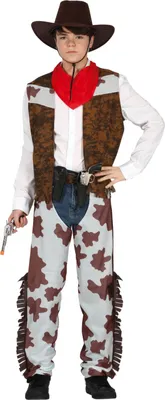Immagine prodotto di Cowboy Adventure Wild West Costume Carnevale Outlaw Hero Retro Festival Sheriff Cowboy Hat Bandana Wilderness Look Western Legend Classic, Taglia: 14 - 16 anni Colore: Marrone