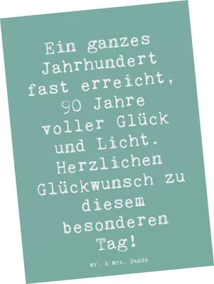 Produktbild von Mr. & Mrs. Panda Postkarte Spruch 90. Geburtstag - Meeresbrise - Geschenk, 90 Jahre, Grußkarte, Geburtstagsgeschenk, Postkarten, Happy Birthday, Weisheit, bildkarte