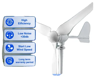 Obrázok produktu pre Veterná turbína, efektívne využívanie energie, dlhodobá životnosť, s bezplatným ovládačom, 5000 W, 24 V