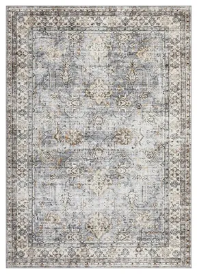 Obrázek produktu pro Geometrický koberec – koberec do obývacího pokoje – 100 % polyester – lze prát v pračce – protiskluzová gumová spodní strana – 120 × 170 cm – modrá