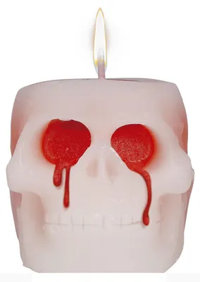 Produktbild von Blutende Totenkopf Kerze 6 cm als Dekoration für Halloween