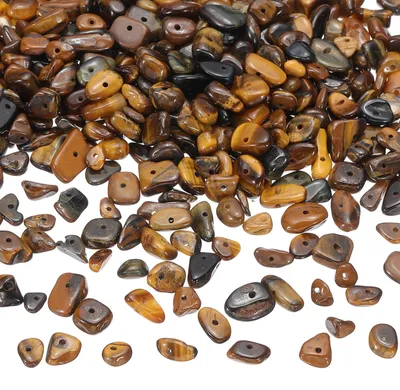 Chip-Stein-Perlen, 350 Stk., Kunstkristall, 5-8 mm, braun