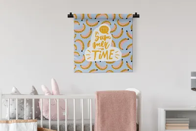 Produktbild von MuchoWow® Wandteppich Wandbehang Sommer - Banane - Gelb 60x60 cm Tapisserie Dekoration Wandtuch - Dekorationen - Wand Decke